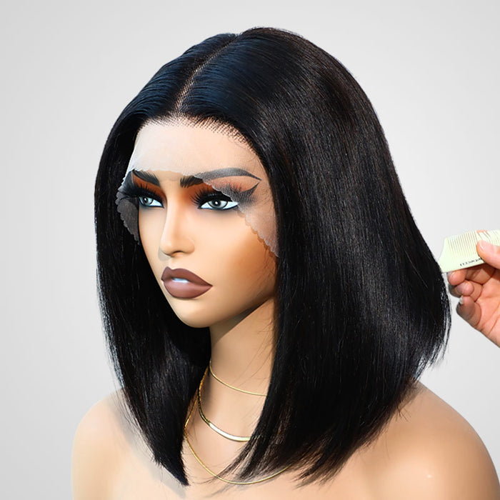 soft and full human hair bob wigs 4x4 closure