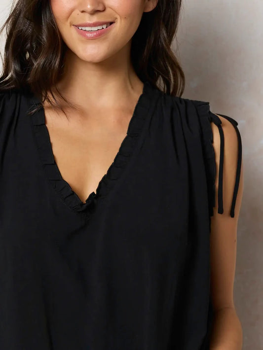 Ramona Sleeveless Top - Black-view 1