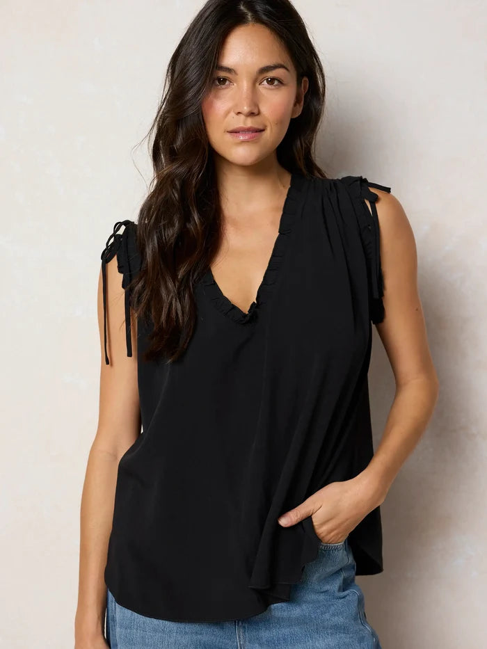 Ramona Sleeveless Top - Black-view 2