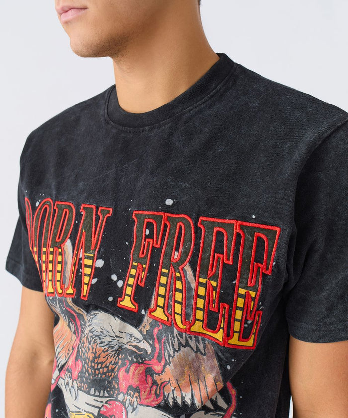 REASON BRAND "BORN FREE" T-SHIRT - RR5-011 - CHARCOAL