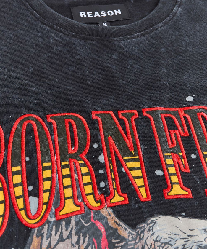 REASON BRAND "BORN FREE" T-SHIRT - RR5-011 - CHARCOAL