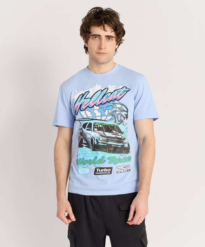 REASON BRAND "HELLCAT" T-SHIRT - DG-57 - LIGHT BLUE