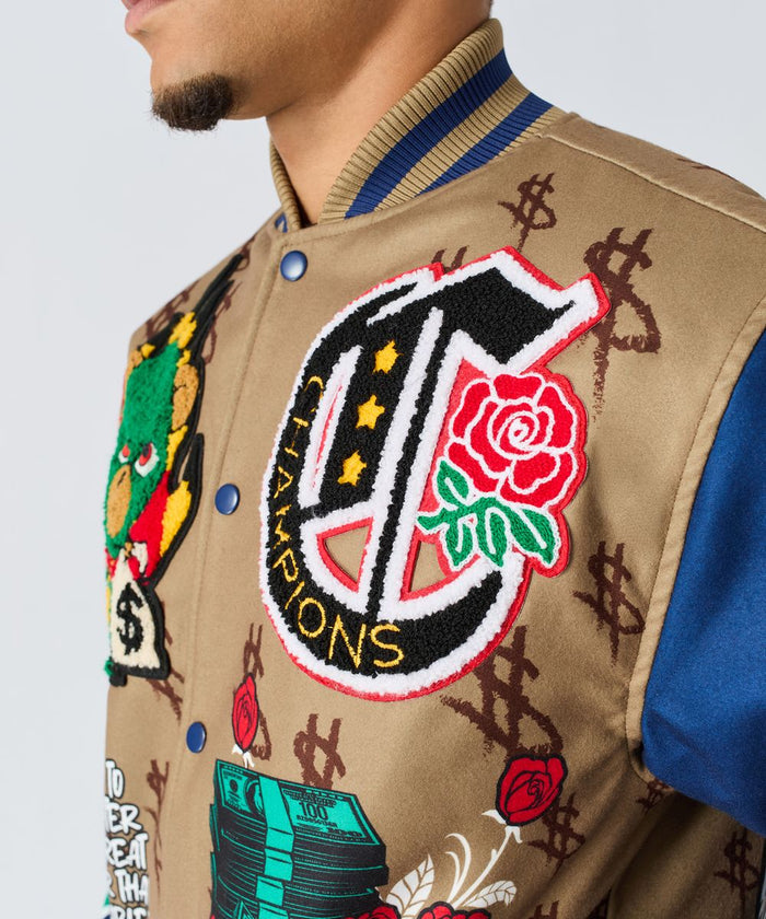REASON PAPER VARSITY JACKET - RER5-006 - KHAKI