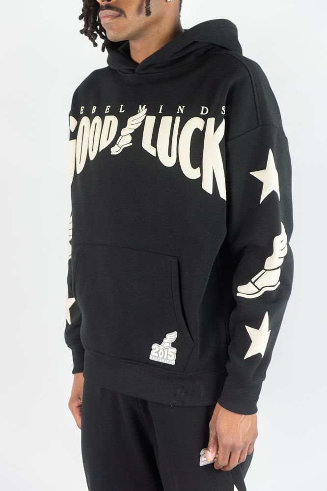 REBEL MIND GOOD LUCK FLEECE SET - 152-323SET - BLACK