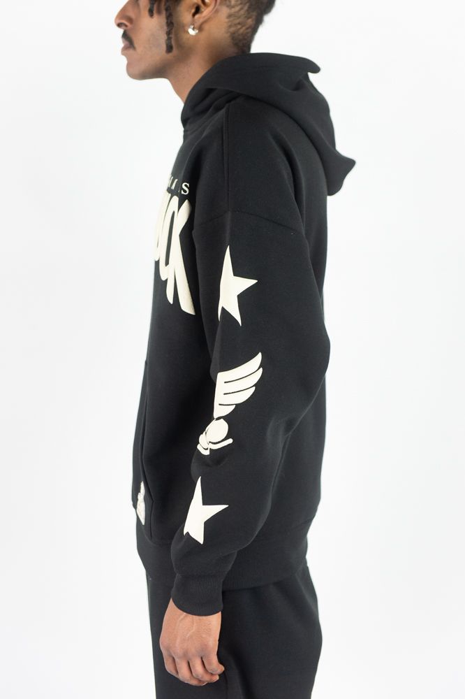 REBEL MIND GOOD LUCK FLEECE SET - 152-323SET - BLACK