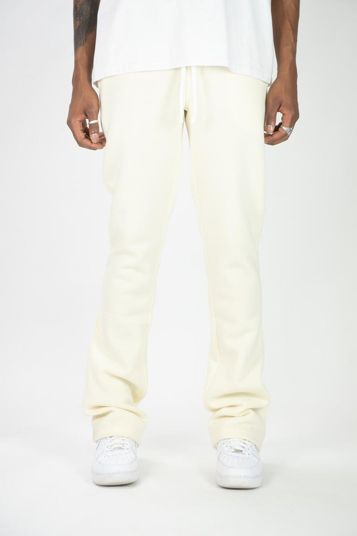 REBEL MIND PLAIN STACKED FLEECE PANT - 100-475 - CREAM