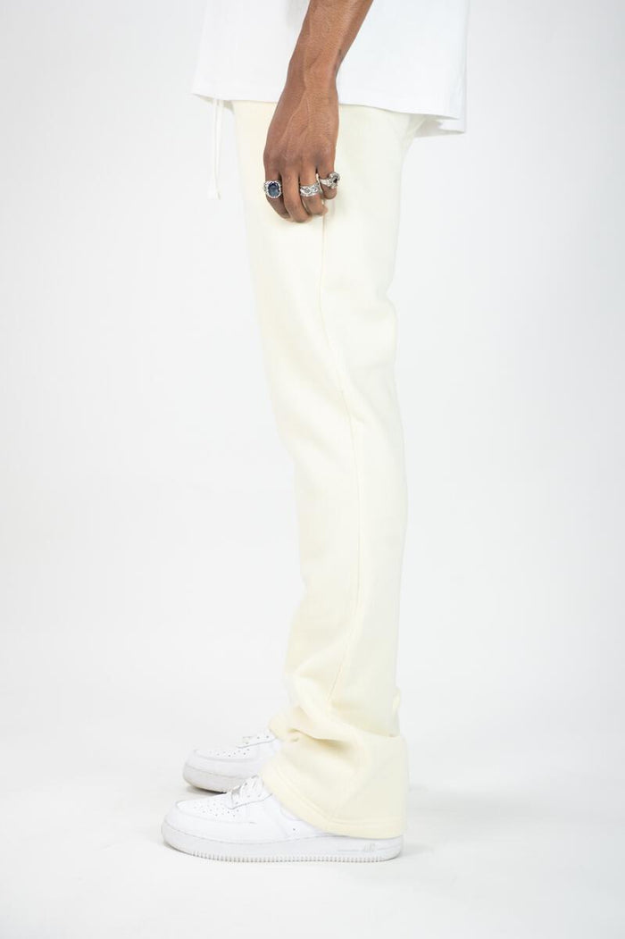 REBEL MIND PLAIN STACKED FLEECE PANT - 100-475 - CREAM