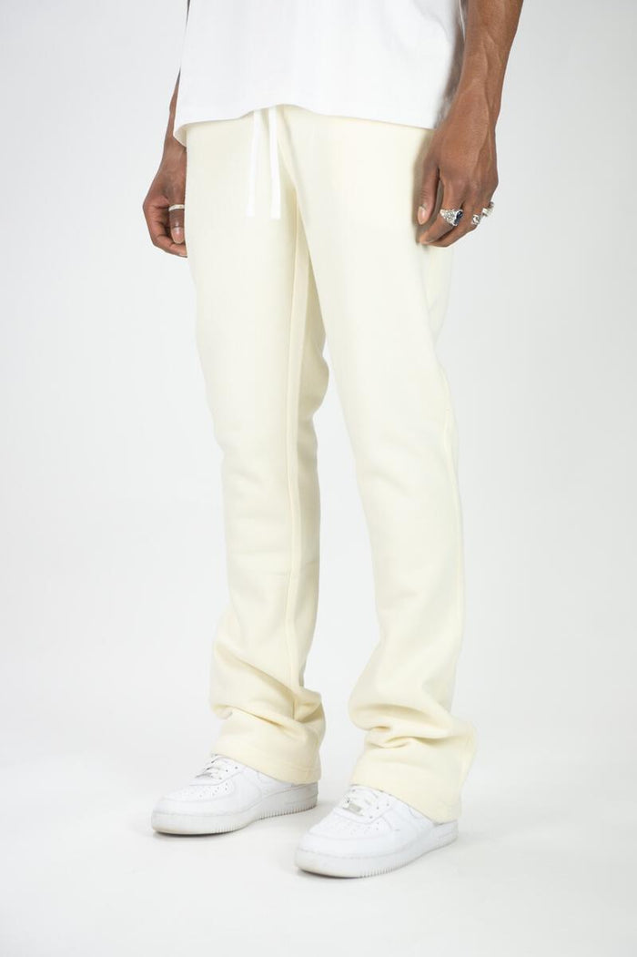 REBEL MIND PLAIN STACKED FLEECE PANT - 100-475 - CREAM