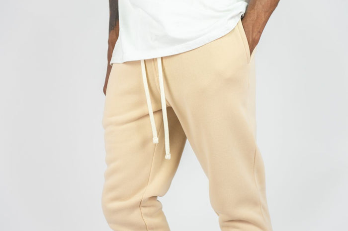 REBEL MIND PLAIN STACKED FLEECE PANT - 100-475 - KHAKI