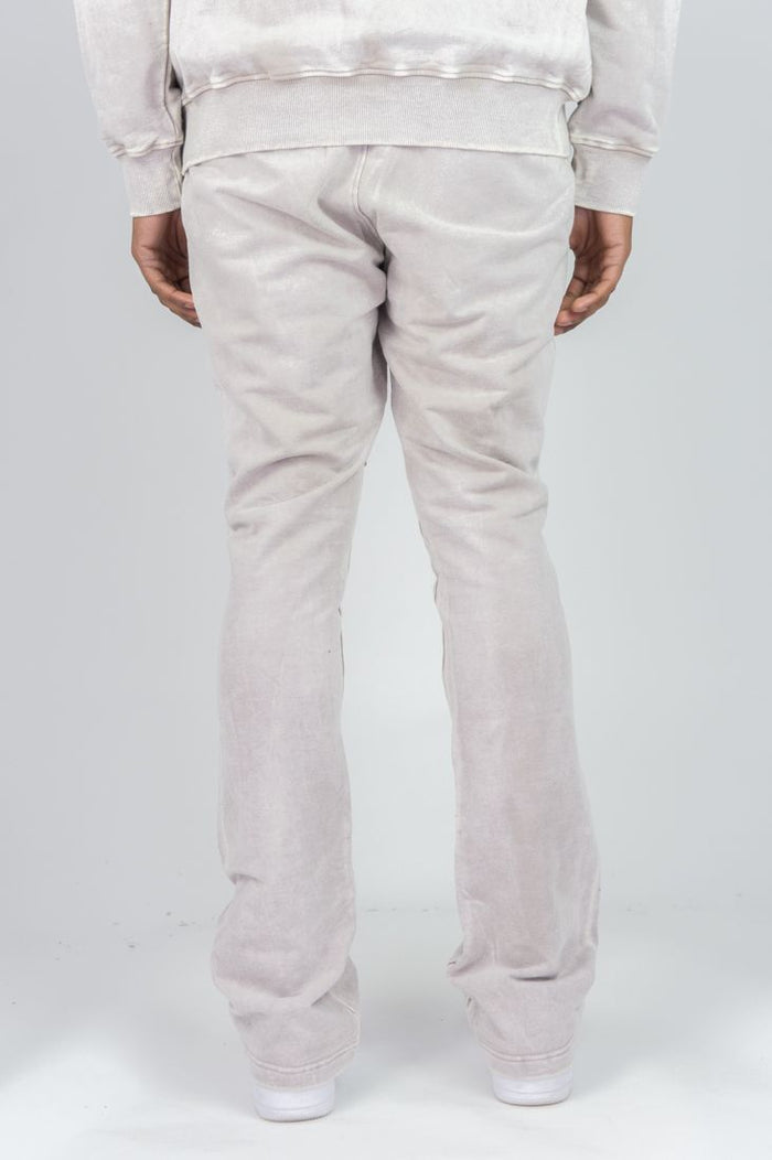 REBEL MIND RIPPED STACKED FLEECE PANT - 100-475 - TAUPE