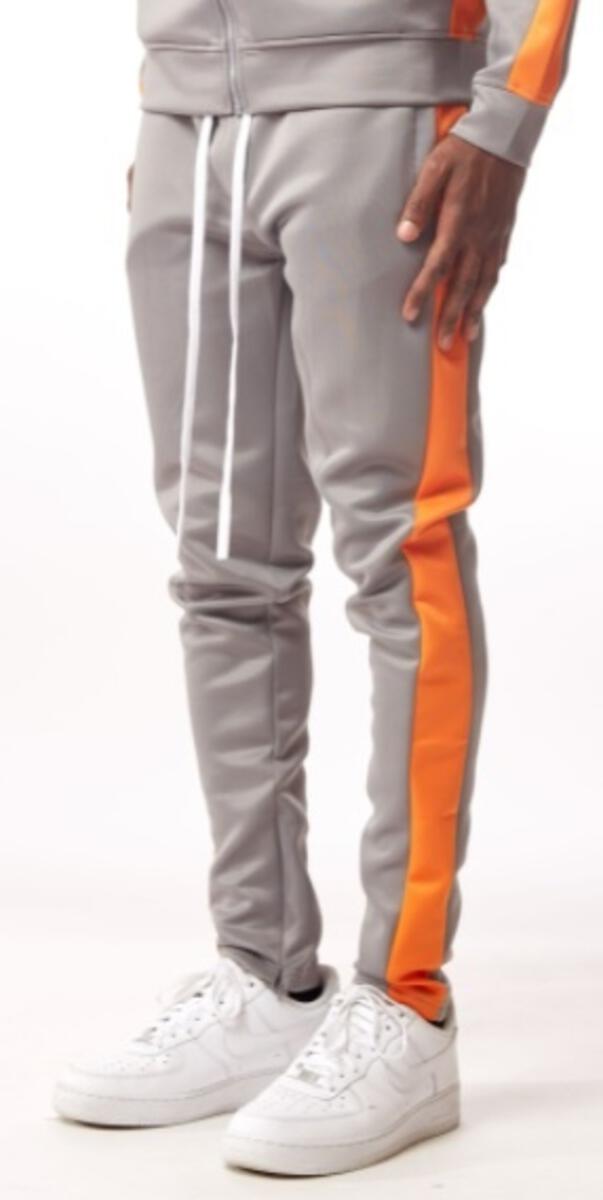 REBEL MIND TRACK PANTS - 100-402 - GREY/ORANGE