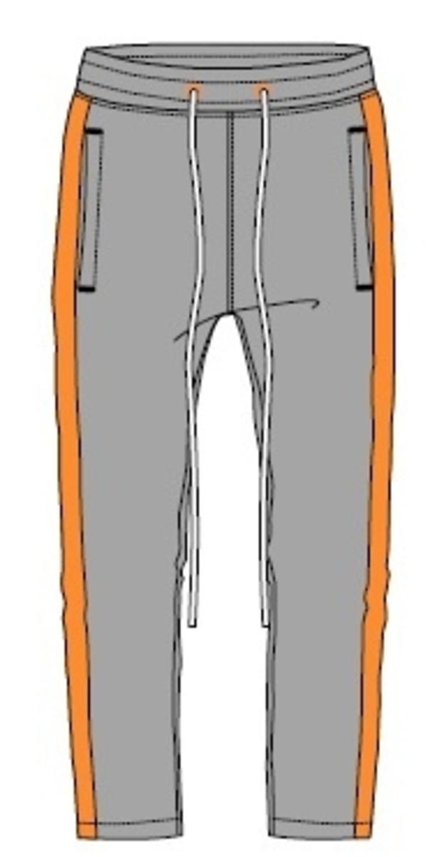 REBEL MIND TRACK PANTS - 100-402 - GREY/ORANGE