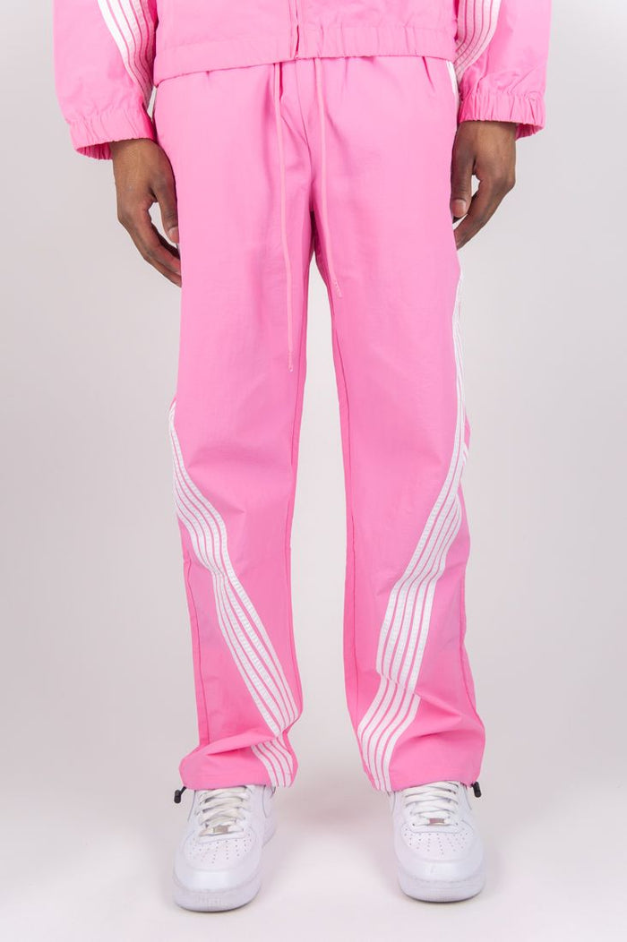 REBEL MINDS STRIPE NYLON PANTS - A00-14405 - PINK