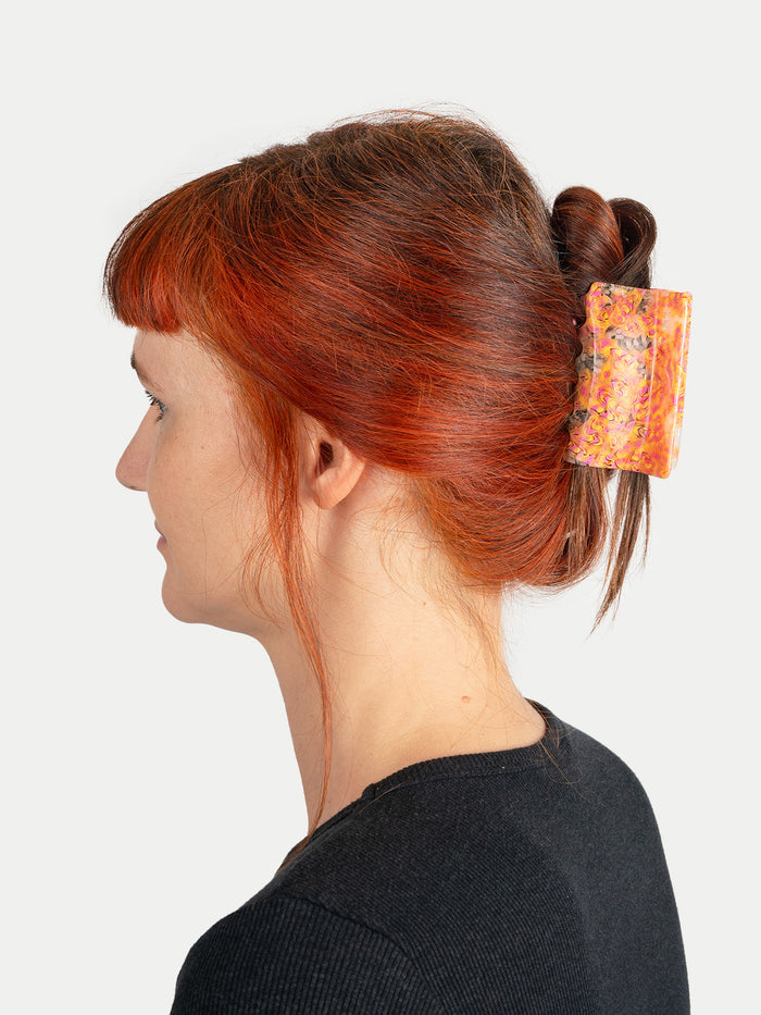 Rectangle Eco Hair Claw | Psychedelic Citrus-Image 2