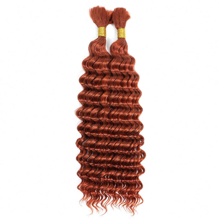 Red Deep Wave Human Hair Bundles with Bulk Hair for Braiding Newmiss Colored Virgin Hair Weave - newmiss hair