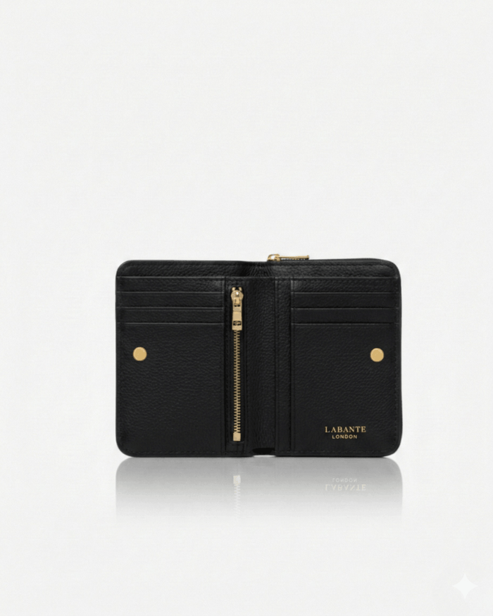 Regents Park Mini Black Plant-Based Leather Wallet (Available for Pre-order 28th Nov)