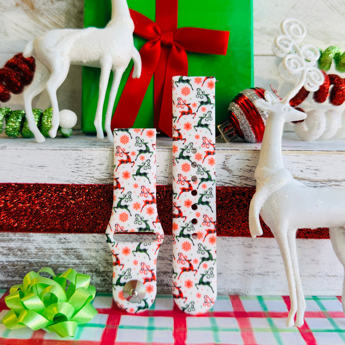 Reindeer Waltz Print Silicone Band For Samsung Watch