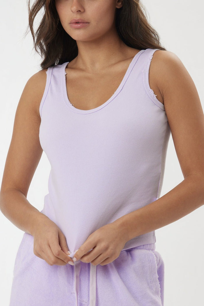 RIB Tank Top – Purple