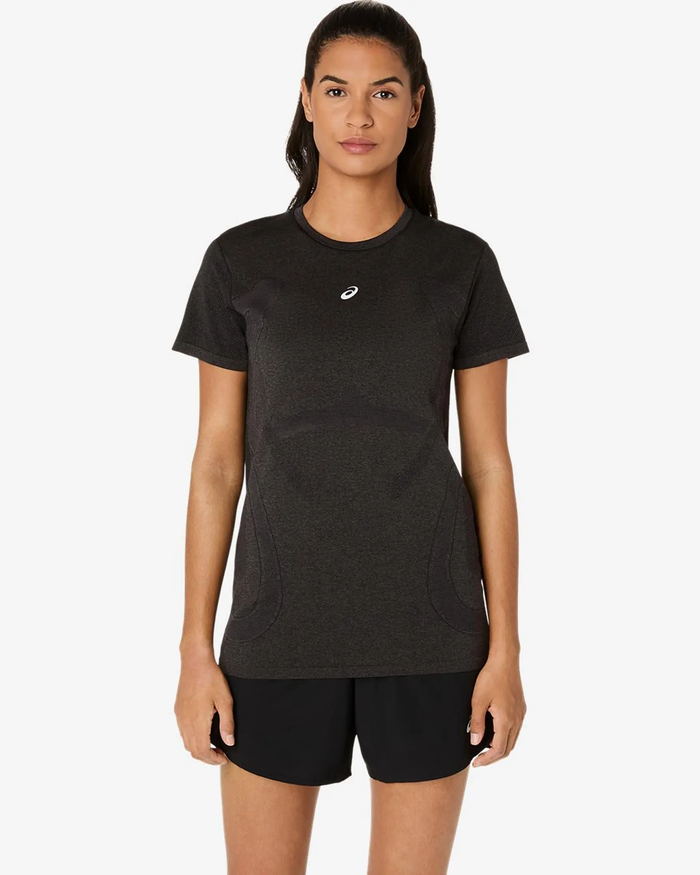 ASICS ROAD SEAMLESS SS TOP PERFORMANCE BLACK GRAPHITE MUJER