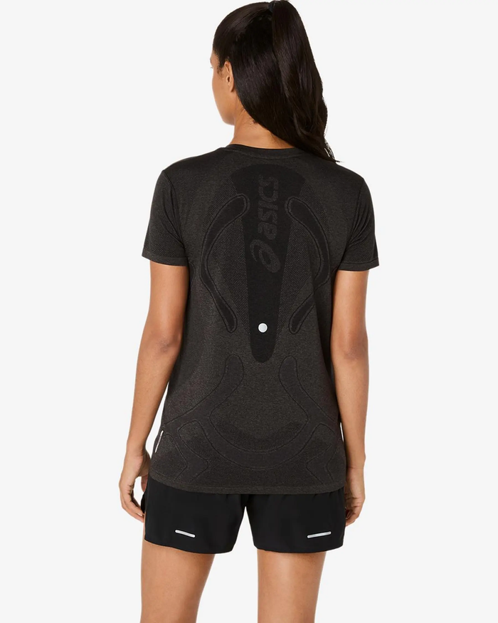 ASICS ROAD SEAMLESS SS TOP PERFORMANCE BLACK GRAPHITE MUJER