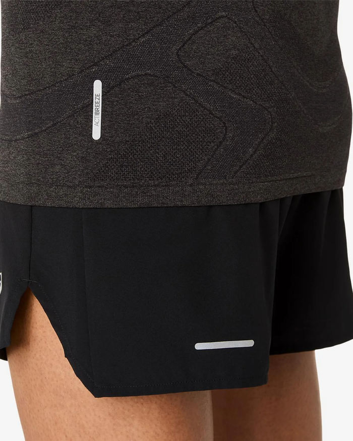 ASICS ROAD SEAMLESS SS TOP PERFORMANCE BLACK GRAPHITE MUJER