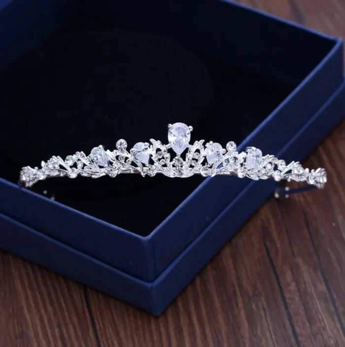 Wedding Hair Accessories - Cubic Zirconia Bridal Tiara - Available in Silver, Rose Gold and Yellow Gold