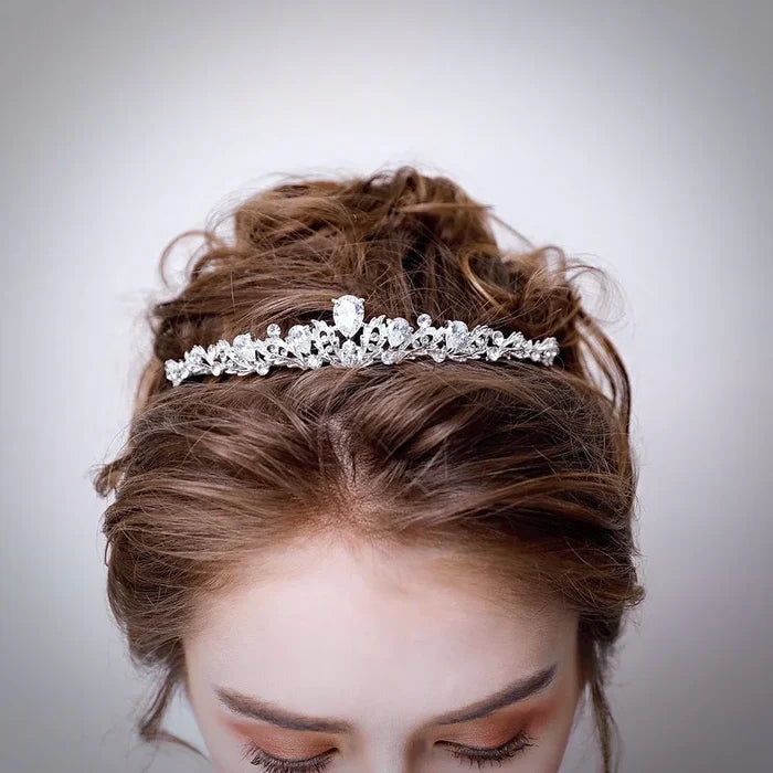 Wedding Hair Accessories - Cubic Zirconia Bridal Tiara - Available in Silver, Rose Gold and Yellow Gold