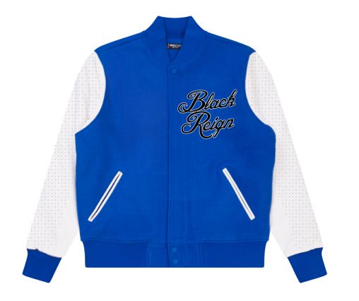ROKU STUDIO BLACK REIGN RHINESTONE VARSITY JACKET- RK6481898 - BLUE