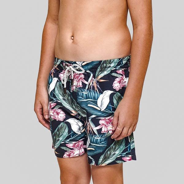 Roscoe Green Boys Swim Trunks - Bondi Joe Swimwear