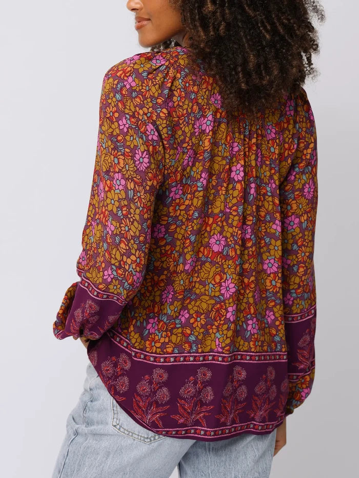 Rowan Top - Plum Lush Lilies-view 2
