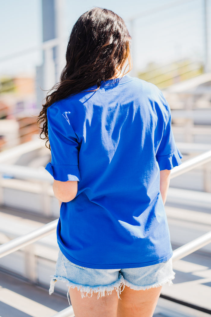 Royal Blue & White Game Day Spirit Tee by Layerz