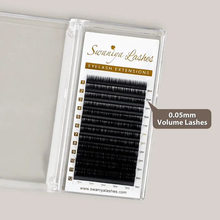 Russian Volume Lash Extensions for Dense 5D–10D Sets | Ultra-Fine 0.05mm| Swaniya Lashes