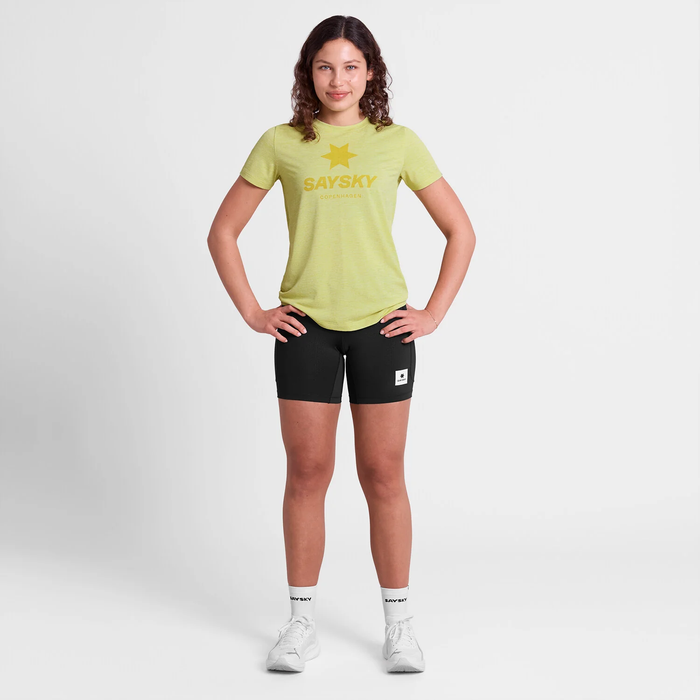 SAYSKY LOGO COMBAT PRO T SHIRT YELLOW MUJER
