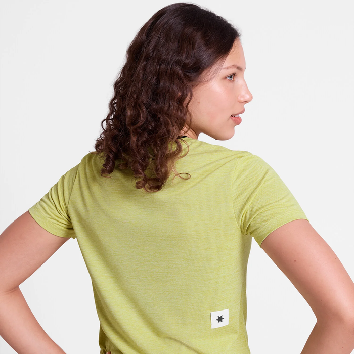 SAYSKY LOGO COMBAT PRO T SHIRT YELLOW MUJER