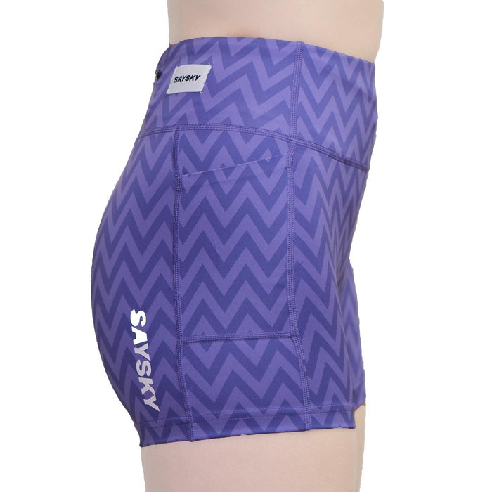 SAYSKY ZIG ZAG COMBAT SHORT TIHTS 4 PURPLE ZIGZAG MUJER