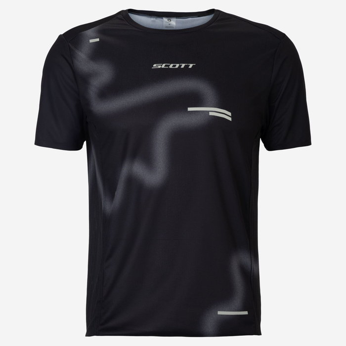 SCOTT TEE RACE RUN SS BLACK SPRAY GREY  HOMBRE