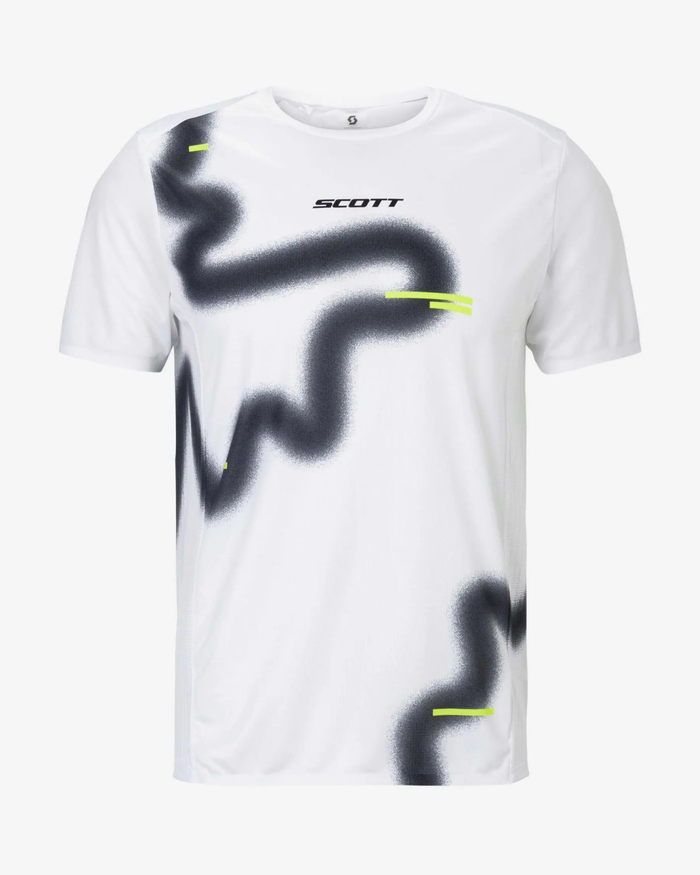 SCOTT TEE RACE RUN WHITE BLACK HOMBRE