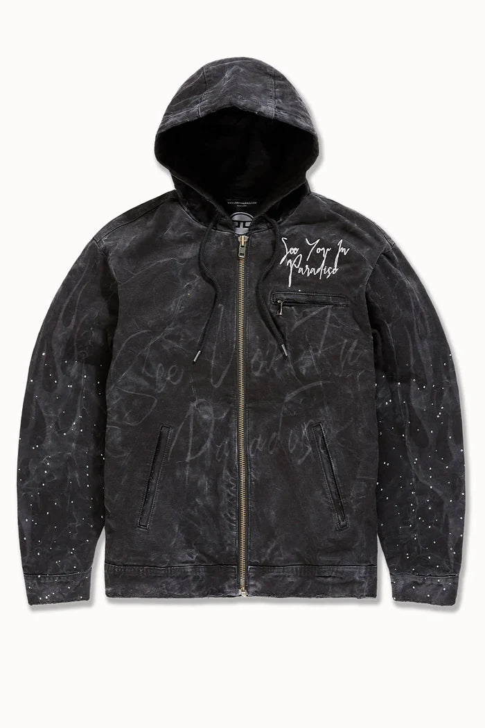 SEE YOU IN PARADISE HOODED JEANS JACKET - 91670 - VINTAGE BLACK