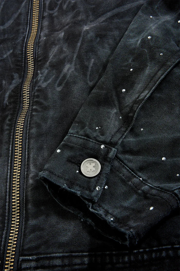 SEE YOU IN PARADISE HOODED JEANS JACKET - 91670 - VINTAGE BLACK