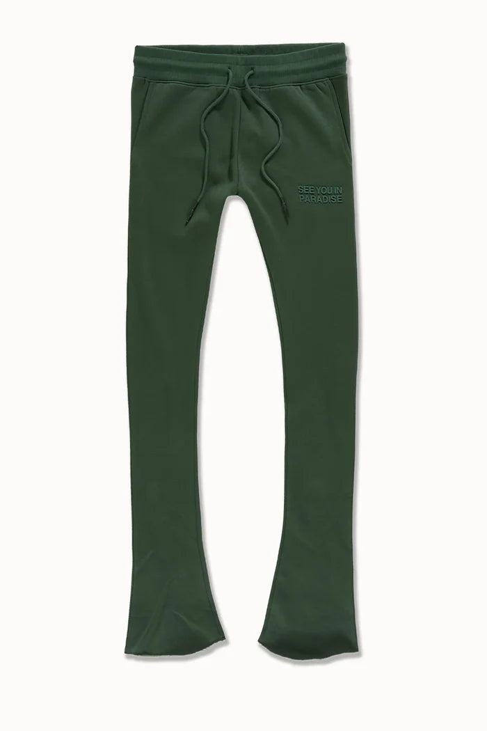 SEE YOU IN PARADISE STACK FLEECE SET - 8863HSET - DEEP OLIVE