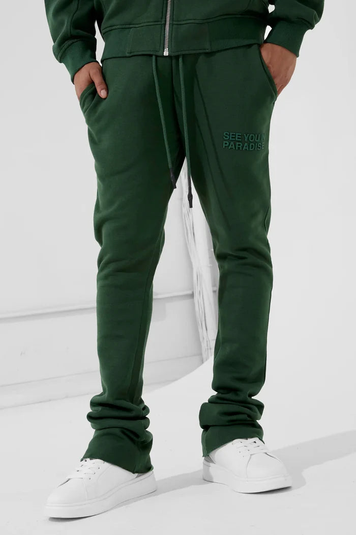 SEE YOU IN PARADISE STACK FLEECE SET - 8863HSET - DEEP OLIVE