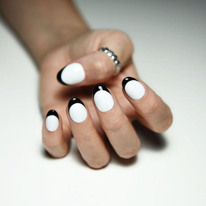 Selena Y2K Negative French Press-On Nails | Luxury Handmade Reusable Set | Glossy or Matte | Custom Shape & Length