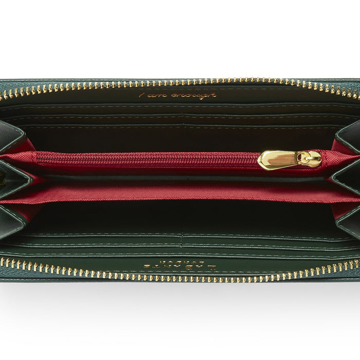 Serene Forest Green Zip Around Wallet