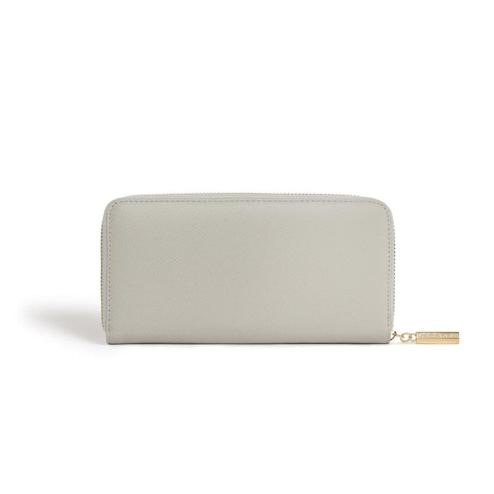 Serene Grey Vegan Zip Around Wallet