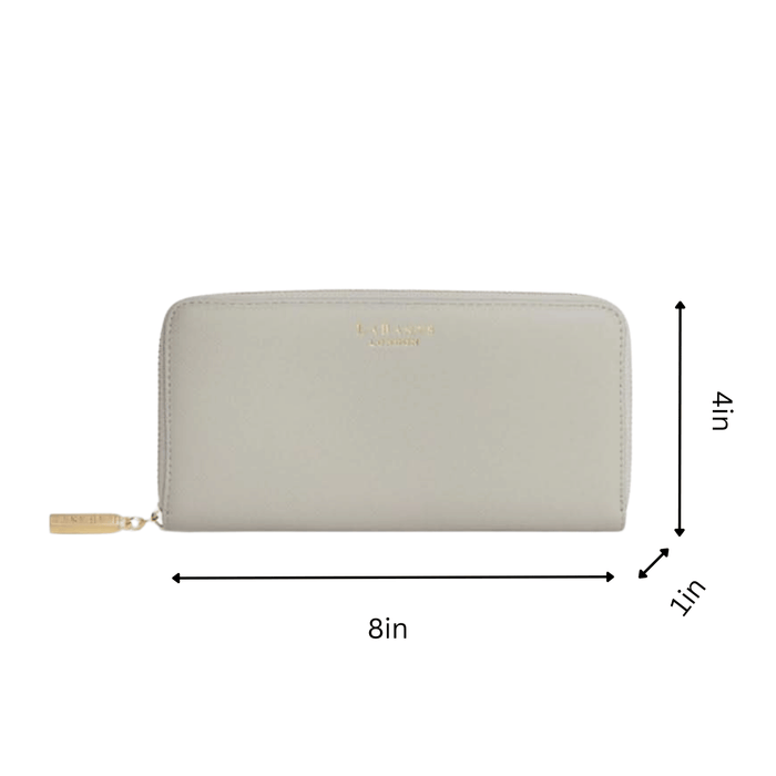 Serene Grey Vegan Zip Around Wallet