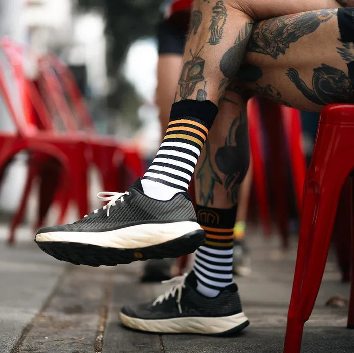 SIDAS RUN LIGHT ANATOMIC LIGHT CREW BLACK WHITE