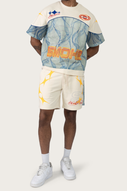 SMOKE RISE  LIMITLESS 2-FER FLEECE SHORT - FS26S454 - ECRU