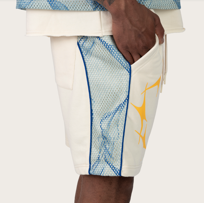 SMOKE RISE  LIMITLESS 2-FER FLEECE SHORT - FS26S454 - ECRU