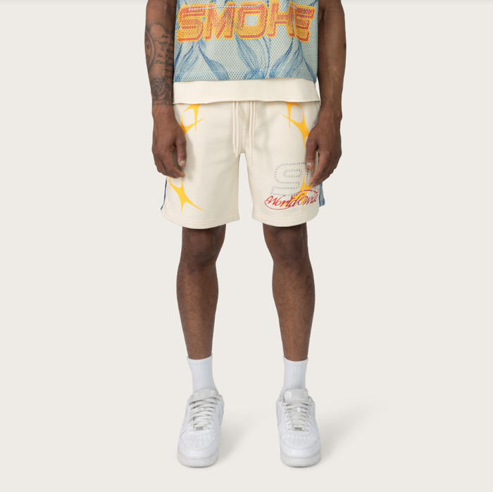 SMOKE RISE  LIMITLESS 2-FER FLEECE SHORT - FS26S454 - ECRU