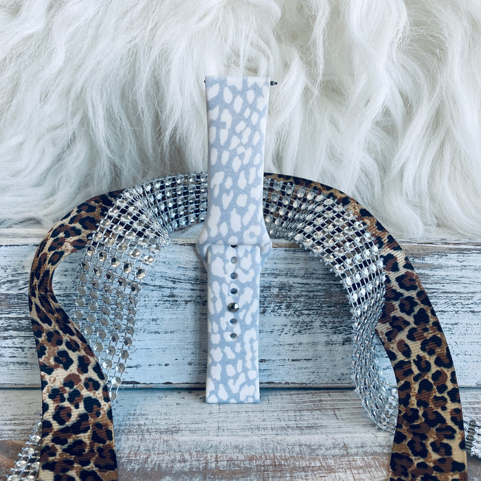 Snow Leopard Print Silicone Band For Fitbit Versa 1/2